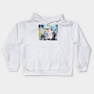 MARK TWAIN watercolor portrait .4 Kids Hoodie